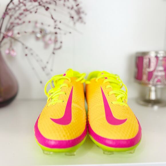 Nike By You Phantom GT2 Academy MG Soccer Cleats Orange Yellow Mens 7.5 Womens 9 - Picture 3 of 14